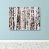 森の中の冬の氷嵐 キャンバスプリント (インサイチュ (ウッドフロア))