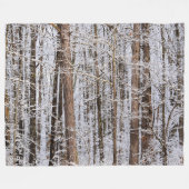 森の中の冬の氷嵐 フリースブランケット (正面(横))