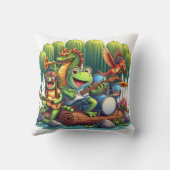 森の中の動物のロックンロールバンド クッション (裏面)