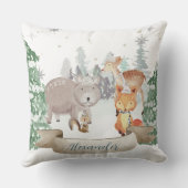 森の中の動物の赤ちゃん クッション (裏面)