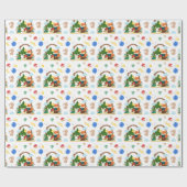 森の中の可愛いキツネとバニー ラッピングペーパー (フラット)