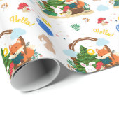 森の中の可愛いキツネとバニー ラッピングペーパー (ロールコーナー)