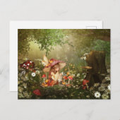 森の中の可愛いキノコの妖精 ポストカード (正面/裏面)