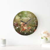 森の中の可愛いキノコの妖精 ラージ壁時計 (ホーム)