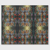 森の中の可愛いタイガー ラッピングペーパー (フラット)