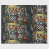 森の中の可愛いタイガー ラッピングペーパー (フラット)