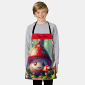 森の中の可愛いトートゥーカスタムル – 子供 エプロン (着用した状態)