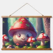 森の中の可愛いトートゥール – 幸運を祈る 吊り下げ型タペストリー (正面)