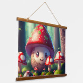 森の中の可愛いトートゥール – 幸運を祈る 吊り下げ型タペストリー (傾斜あり)