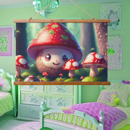 森の中の可愛いトートゥール – 幸運を祈る 吊り下げ型タペストリー