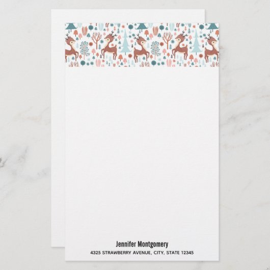 森の中の可愛い鹿お洒落のクリスマス (正面/裏面)