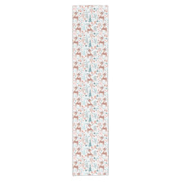 森の中の可愛い鹿お洒落のクリスマス ショートテーブルランナー