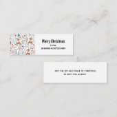 森の中の可愛い鹿お洒落のクリスマス スキニー名刺 (正面/裏面)