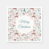 森の中の可愛い鹿お洒落のクリスマス スタンダードカクテルナプキン (正面)