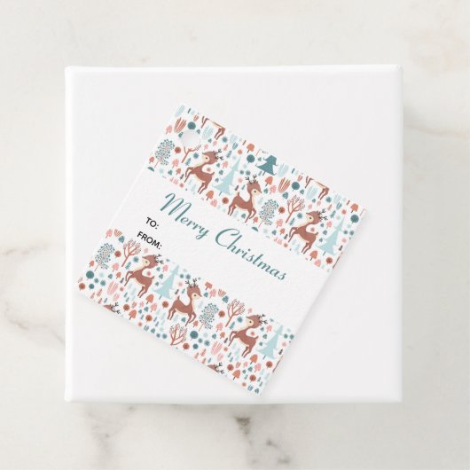 森の中の可愛い鹿お洒落のクリスマス フェイバータグ (インサイチュ)