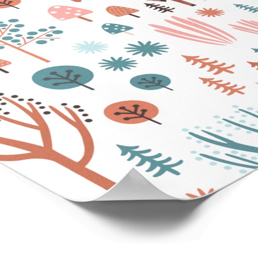 森の中の可愛い鹿お洒落のクリスマス ポスター (角)