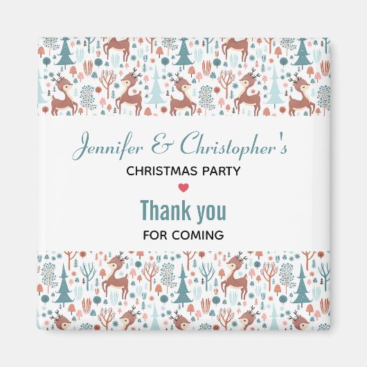 森の中の可愛い鹿お洒落のクリスマス マグネット (正面)