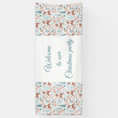 森の中の可愛い鹿お洒落のクリスマス 横断幕 (縦)