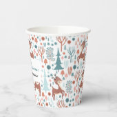 森の中の可愛い鹿お洒落のクリスマス 紙コップ (左)