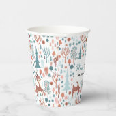 森の中の可愛い鹿お洒落のクリスマス 紙コップ (右)