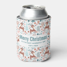 森の中の可愛い鹿お洒落のクリスマス 缶クーラー