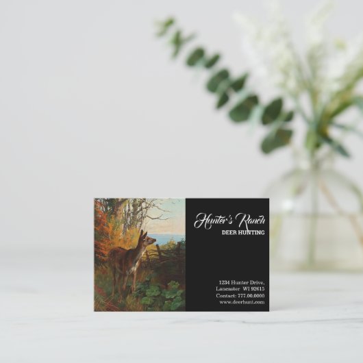 森の中の可愛い鹿狩り 名刺 (スタンド正面)