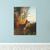 森の中の可愛い鹿 キャンバスプリント (インサイチュ (ウッドフロア))