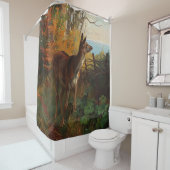 森の中の可愛い鹿 シャワーカーテン (インサイチュ)