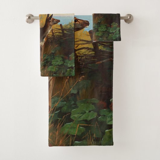 森の中の可愛い鹿 バスタオルセット (インサイチュ)