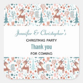 森の中の可愛お洒落い鹿ありがとう スクエアシール (正面)