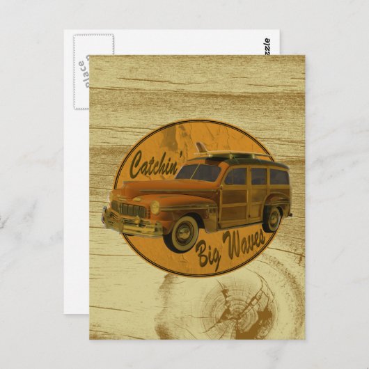 森の中の大きな波 ポストカード (正面/裏面)