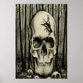 森の中の大スカル | AIアートポスター ポスター (正面)