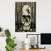 森の中の大スカル | AIアートポスター ポスター (ホームオフィス)