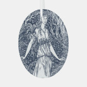 森の中の女性 ガラスオーナメント (正面左)