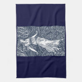 森の中の女性 キッチンタオル (縦)