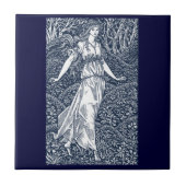 森の中の女性 タイル (正面)