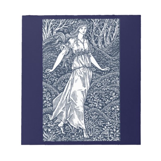 森の中の女性 ノートパッド (正面)