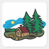 森の中の家 スクエアシール (正面)