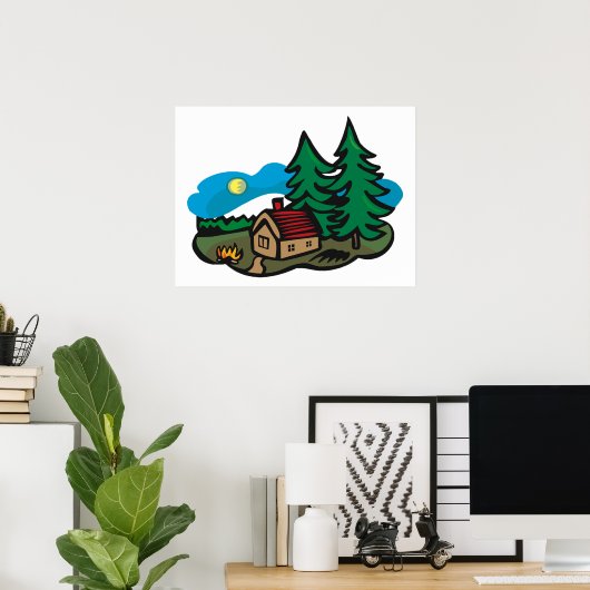 森の中の家 ポスター (ホームオフィス)