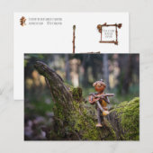 森の中の小妖精や小人ギタリスト。 ポストカード (正面/裏面)