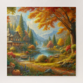 森の中の居心地の良いキャビン ジグソーパズル