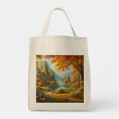 森の中の居心地の良いキャビン トートバッグ (裏面)