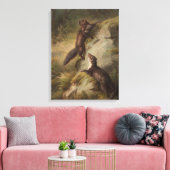 森の中の岩に松が二つ キャンバスプリント (インサイチュ (リビング))