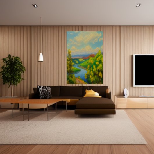 森の中の川 | AIアートポスター ポスター