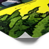 森の中の恐ろしい紫色の獣 | AIアートポスター ポスター (角)