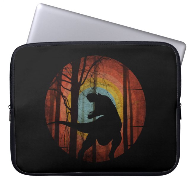 森の中の恐竜 ラップトップスリーブ (正面)