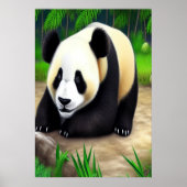森の中の愛らしいパンダ | AIアートポスター ポスター (正面)