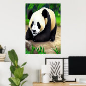 森の中の愛らしいパンダ | AIアートポスター ポスター (ホームオフィス)