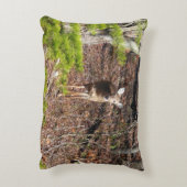 森の中の愛らしい鹿自然写真 アクセントクッション (裏面(縦))