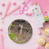 森の中の愛らしい鹿自然写真 ペーパープレート (パーティー)